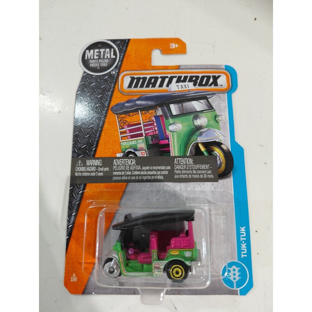 NIP Matchbox Metal 1:64 Die Cast Tuk Tuk 3 Wheel Taxi Cab